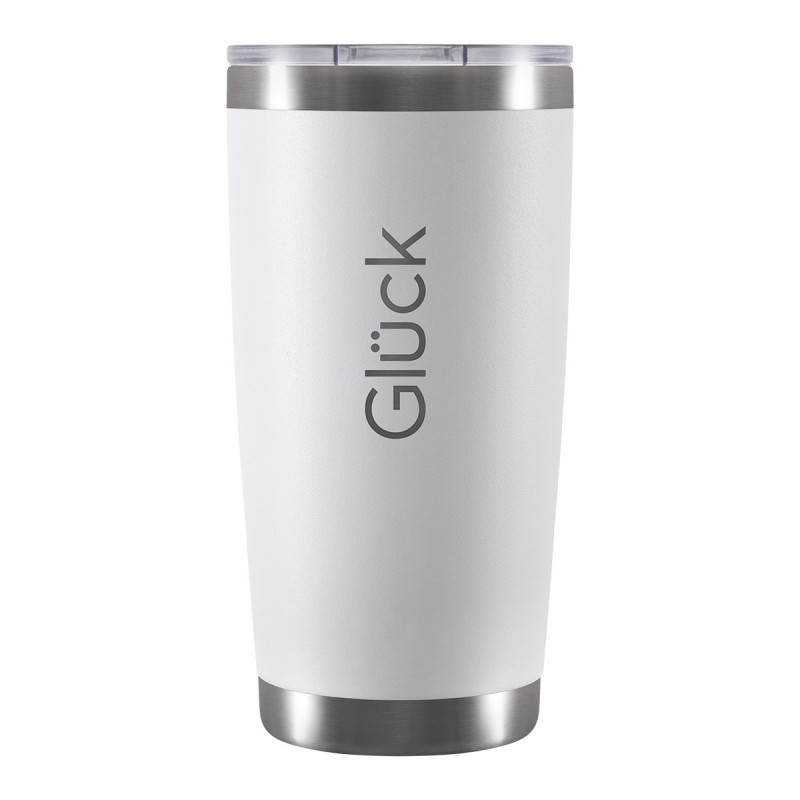 Copo térmico Gelado e Quente com tampa 591 ml Lucky - Gluck-Branco