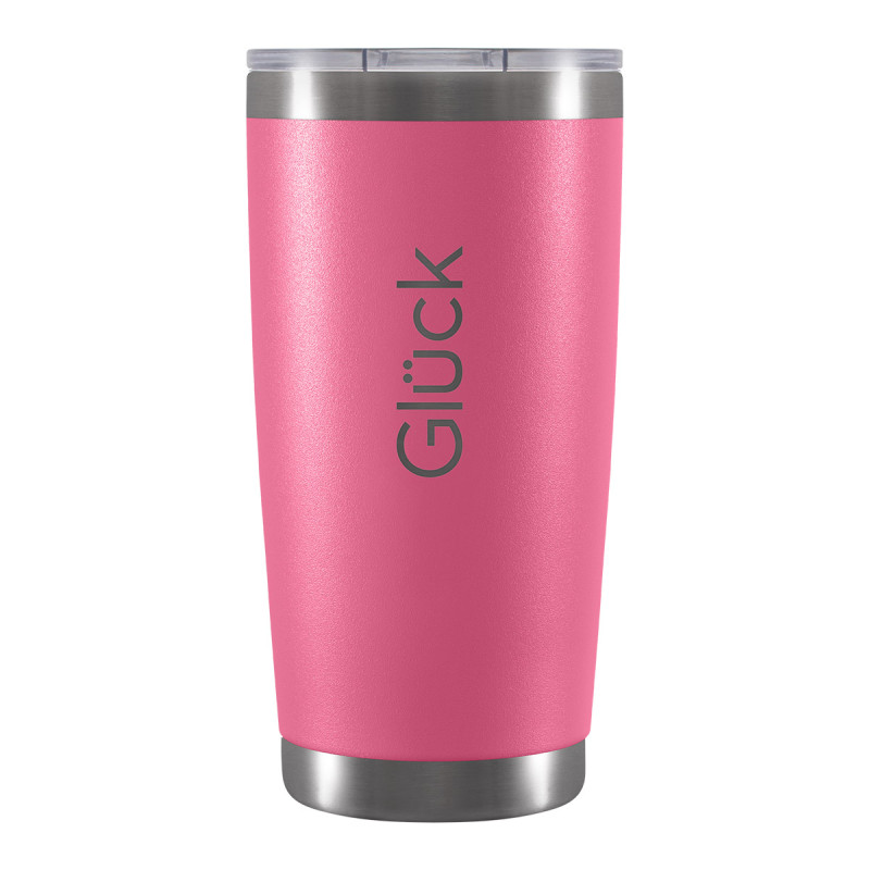 Copo térmico Gelado e Quente com tampa 591 ml Lucky - Gluck-Pink