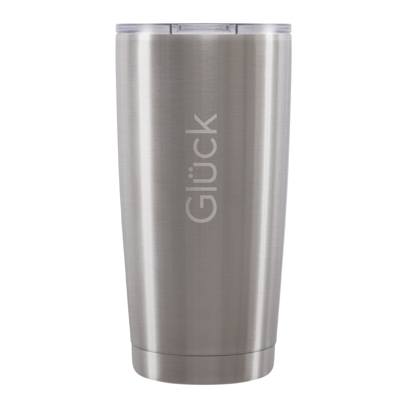 Copo térmico Gelado e Quente com tampa 591 ml Lucky - Gluck-Cinza