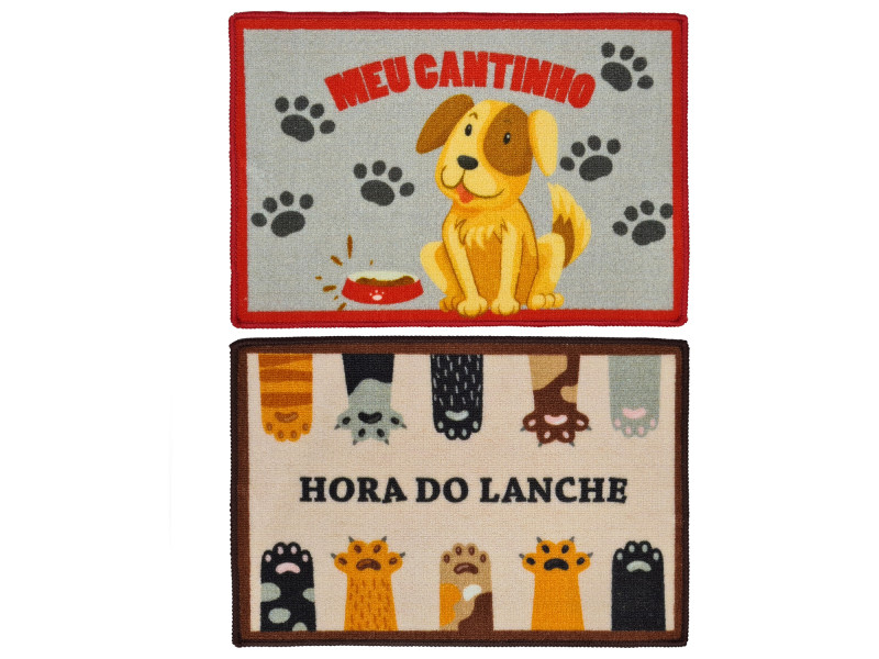 Tapete Capacho Tema Pet's Durável Confortável Antiderrapante - Sortidos