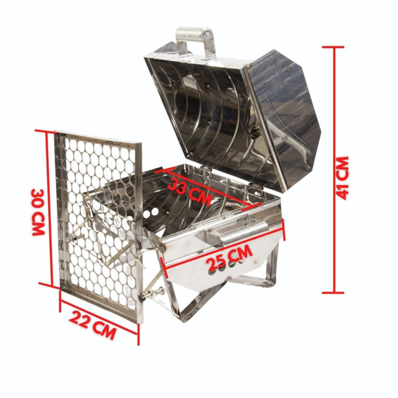 Churrasqueira Para Barco De Inox Com Suporte Grelha De Inox
