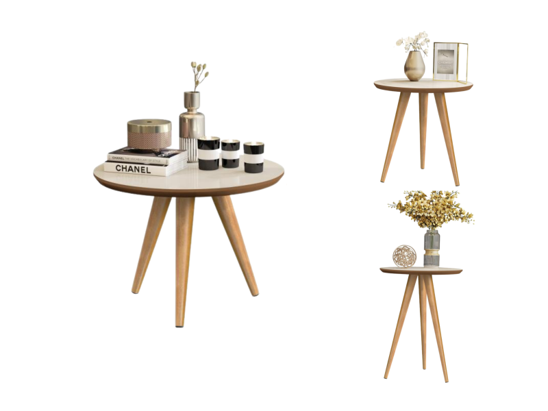 Conjunto 3 Mesas Classic Centro Lateral Apoio Retro Palito