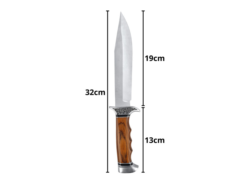 Faca Artesanal INOX 19cm Cabo em madeira K313A 