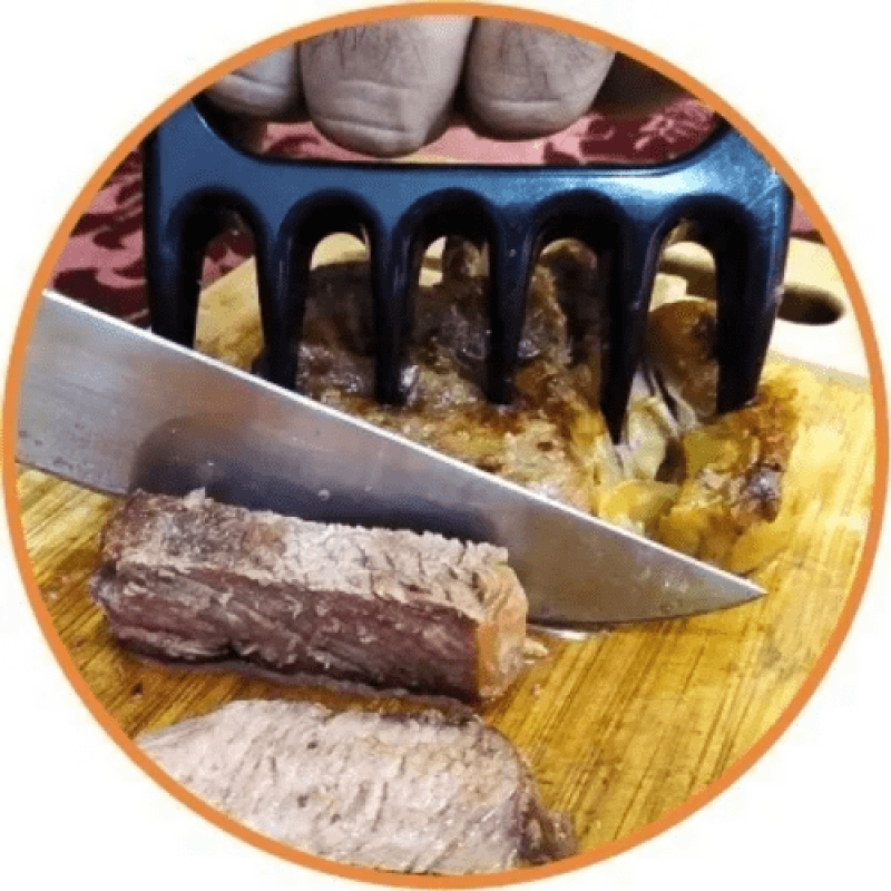 Garfo Garra De Urso Para Churrasco Resistente Desfiador