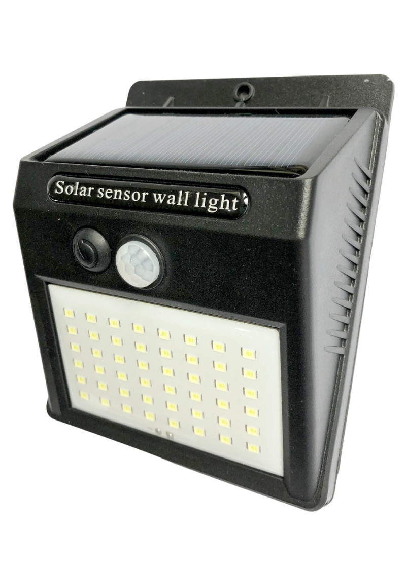 Luminária Solar Com Sensor De Movimento Para Parede - Preta