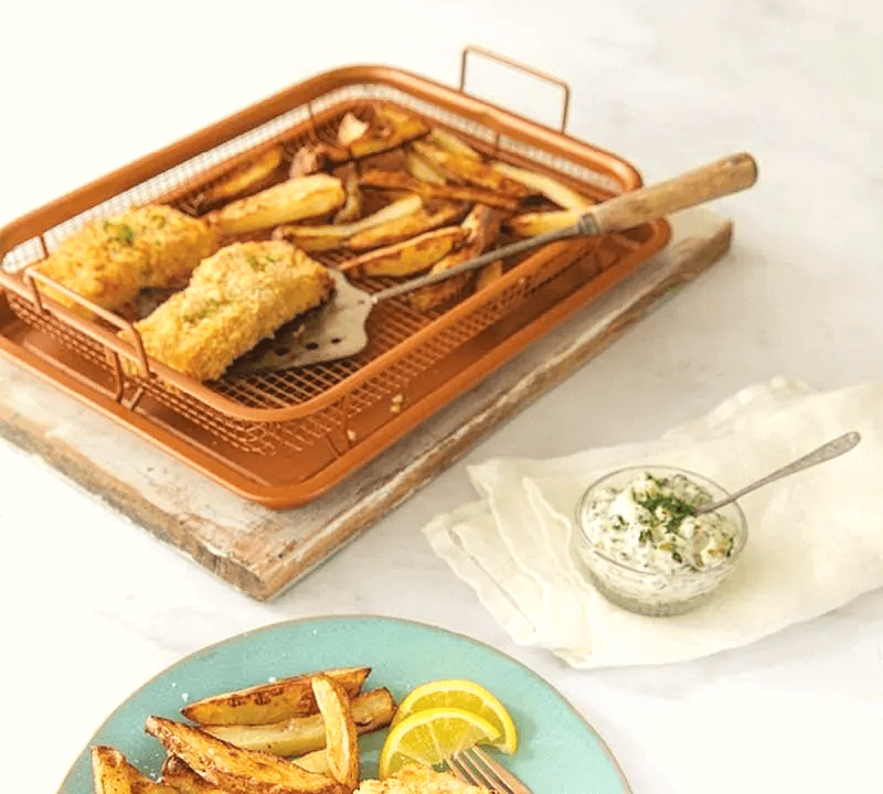 Assadeira Cesto Alças Fritadeira Forno Antiaderente Cerâmica
