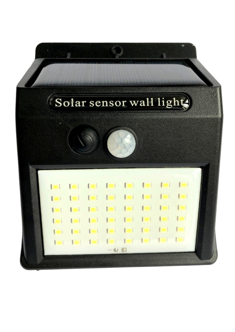 Luminária Solar Com Sensor De Movimento Para Parede - Preta
