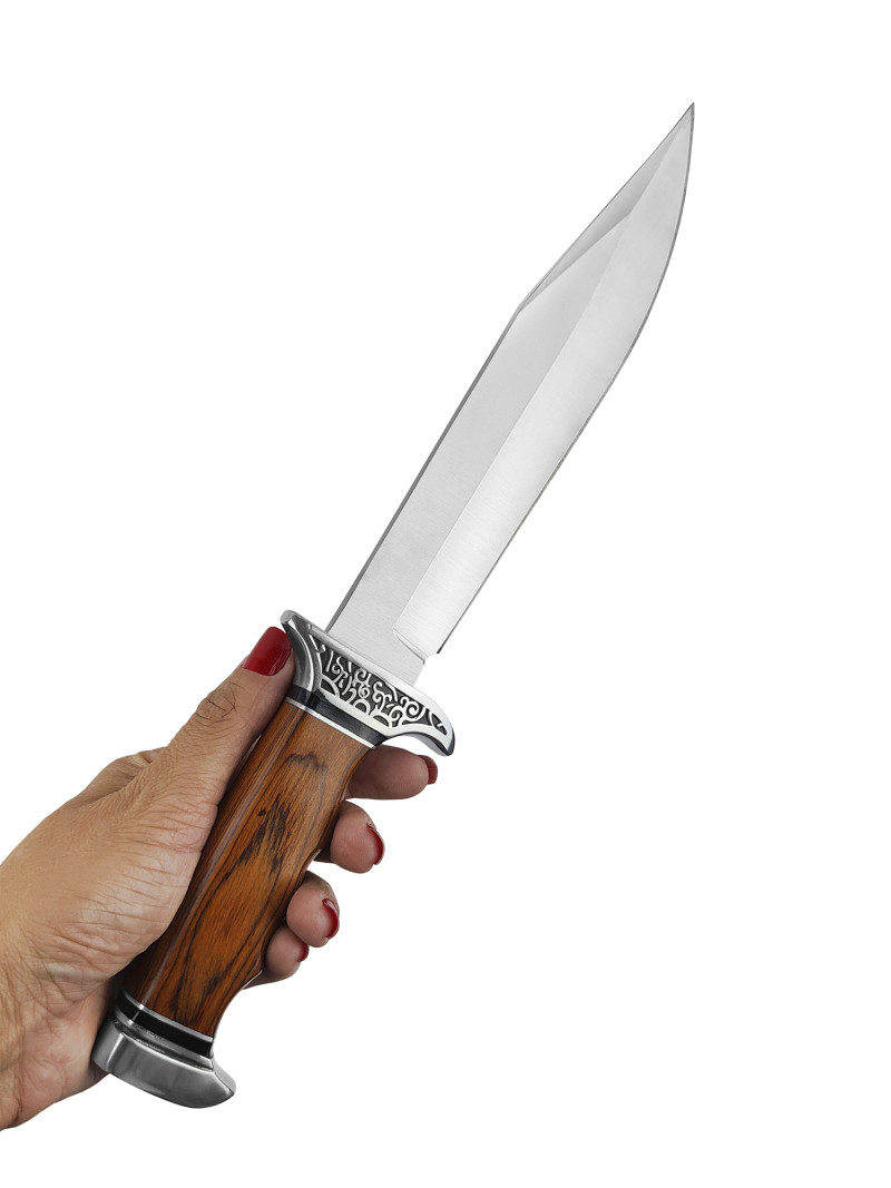 Faca Artesanal INOX 19cm Cabo em madeira K313A 