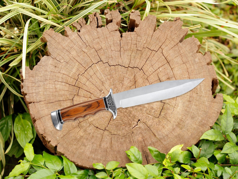Faca Artesanal INOX 19cm Cabo em madeira K313A 