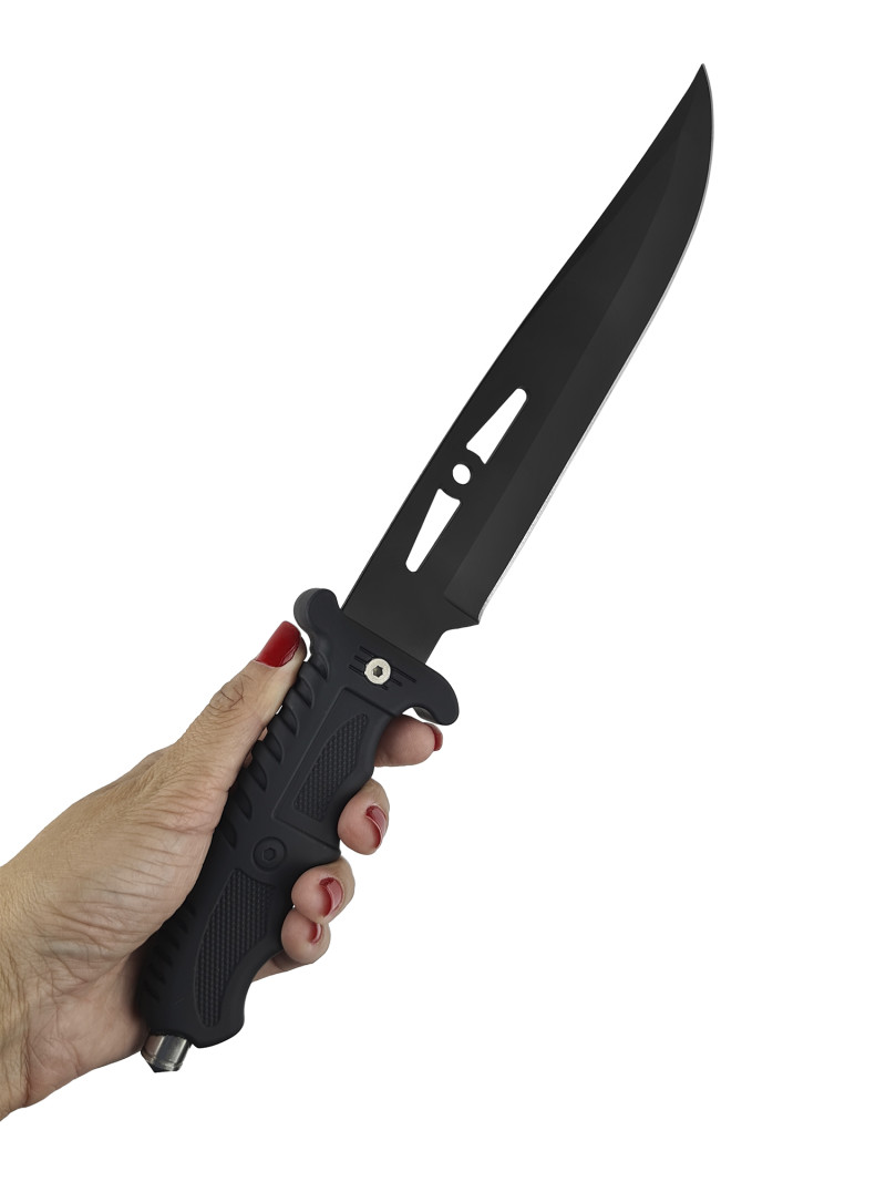 Faca Artesanal Preta INOX 34cm  