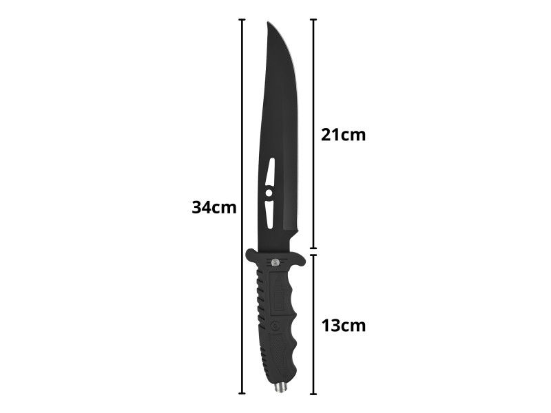 Faca Artesanal Preta INOX 34cm  