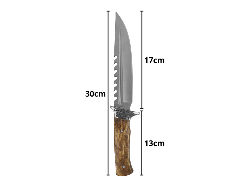 Faca Artesanal INOX 17cm Cabo em madeira A83