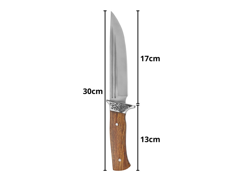 Faca Artesanal INOX 17cm Cabo em madeira A84