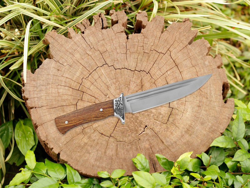 Faca Artesanal INOX 17cm Cabo em madeira A84