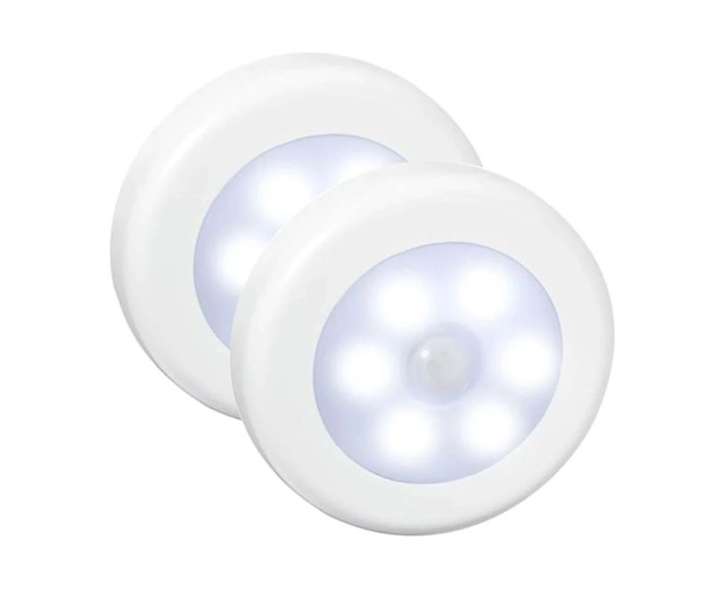 Luminárias Led Interior Sensor De Presença Pilha Sem Fio 2un