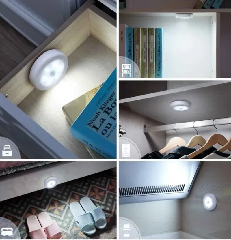 Luminárias Led Interior Sensor De Presença Pilha Sem Fio 2un