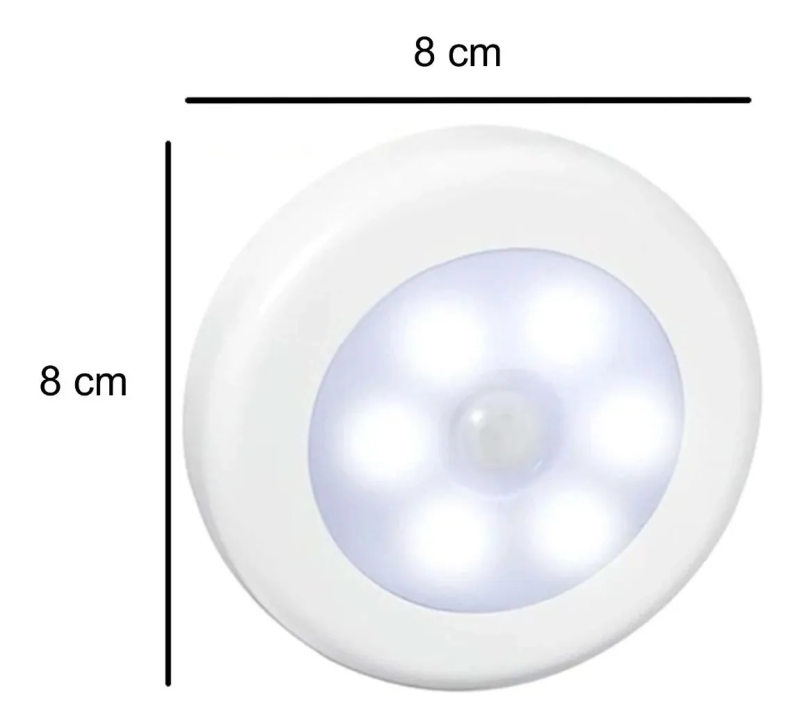 Luminárias Led Interior Sensor De Presença Pilha Sem Fio 2un