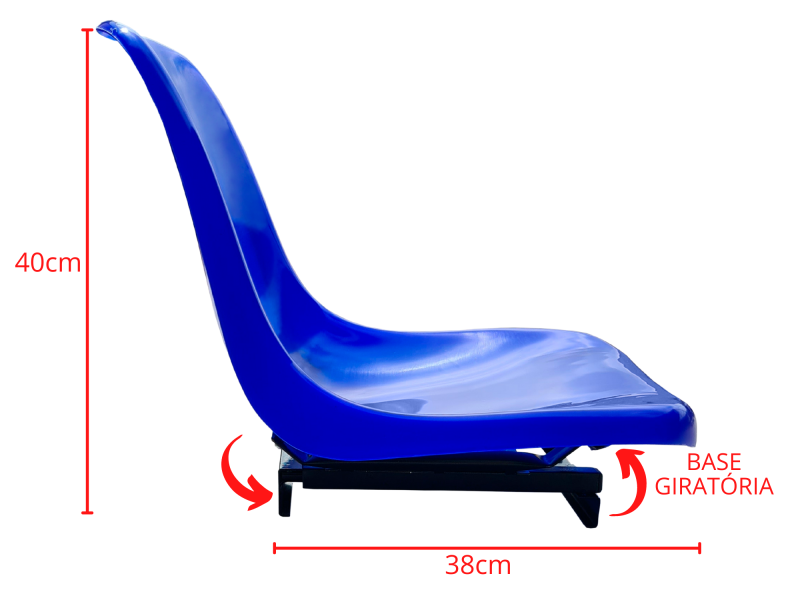 Cadeira para barco giratória com suporte guarda-sol 