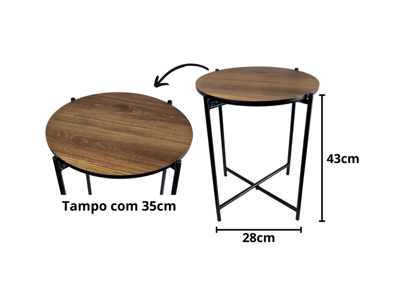 Mesa Articulada Lateral Moderna Para Sala, Quarto ou Escritório.