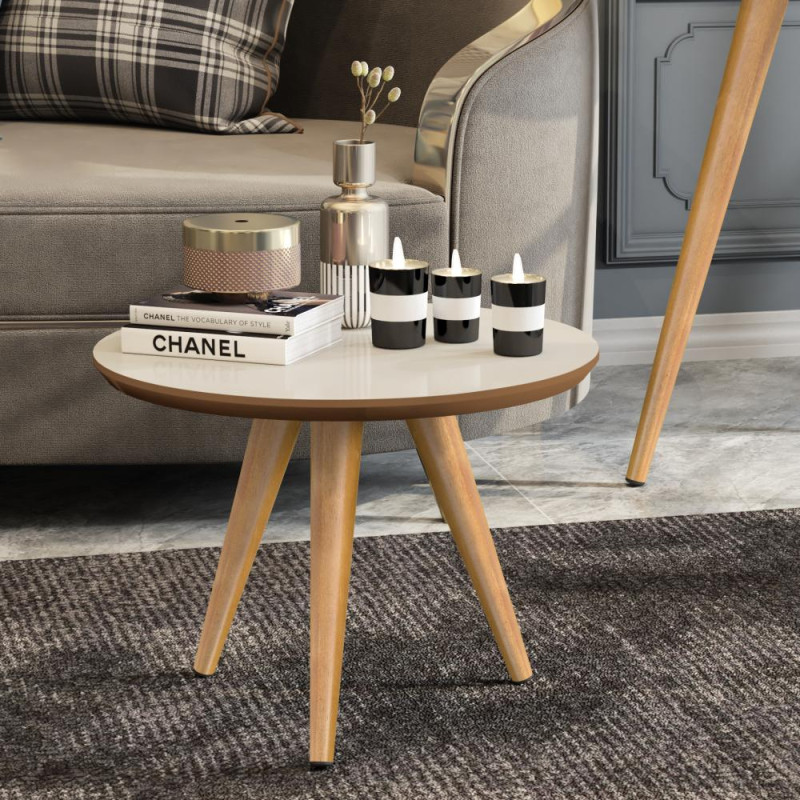 Conjunto 3 Mesas Classic Centro Lateral Apoio Retro Palito