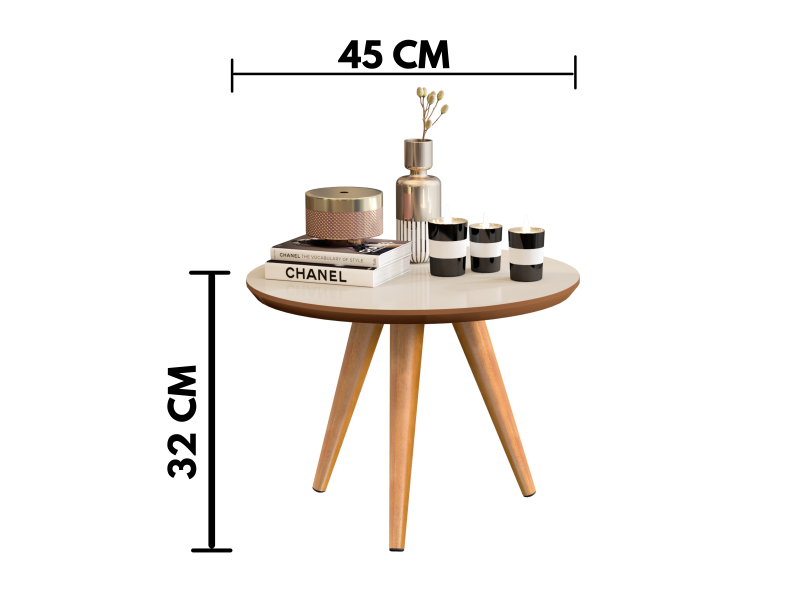 Mesinha De Centro Para Sala Retrô Tripé Decorar Ambiente - Pé Natural