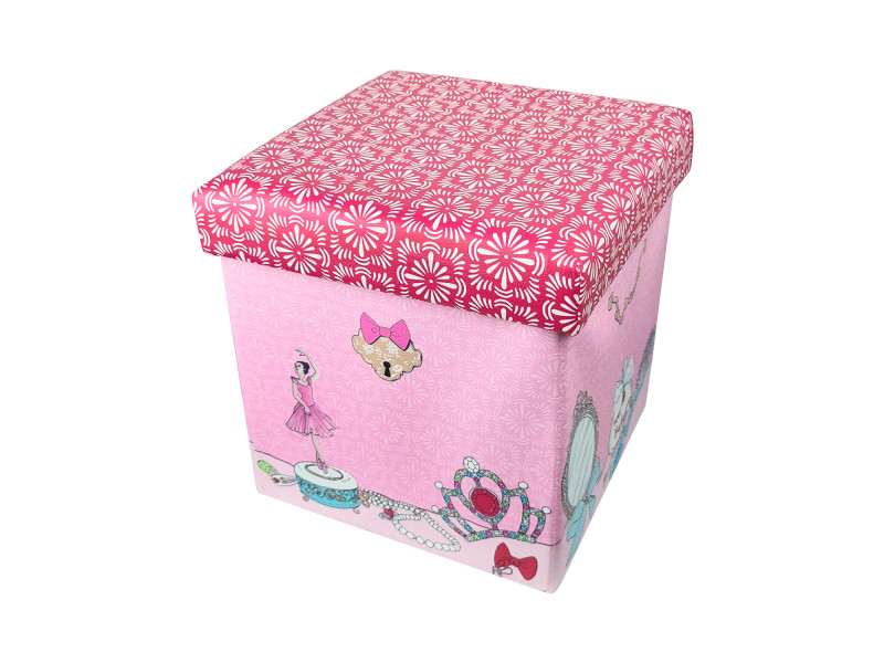 Puff Box Estampado Prático Guardar Brinquedos