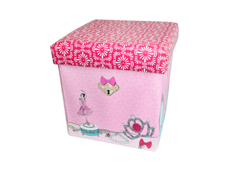 Puff Box Estampado Prático Guardar Brinquedos