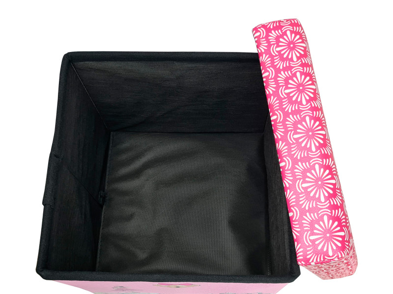 Puff Box Estampado Prático Guardar Brinquedos