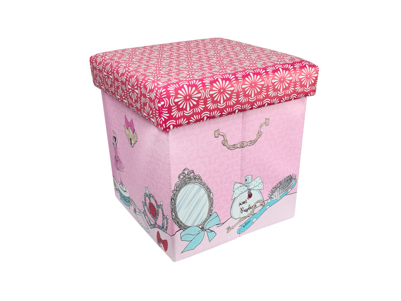 Puff Box Estampado Prático Guardar Brinquedos