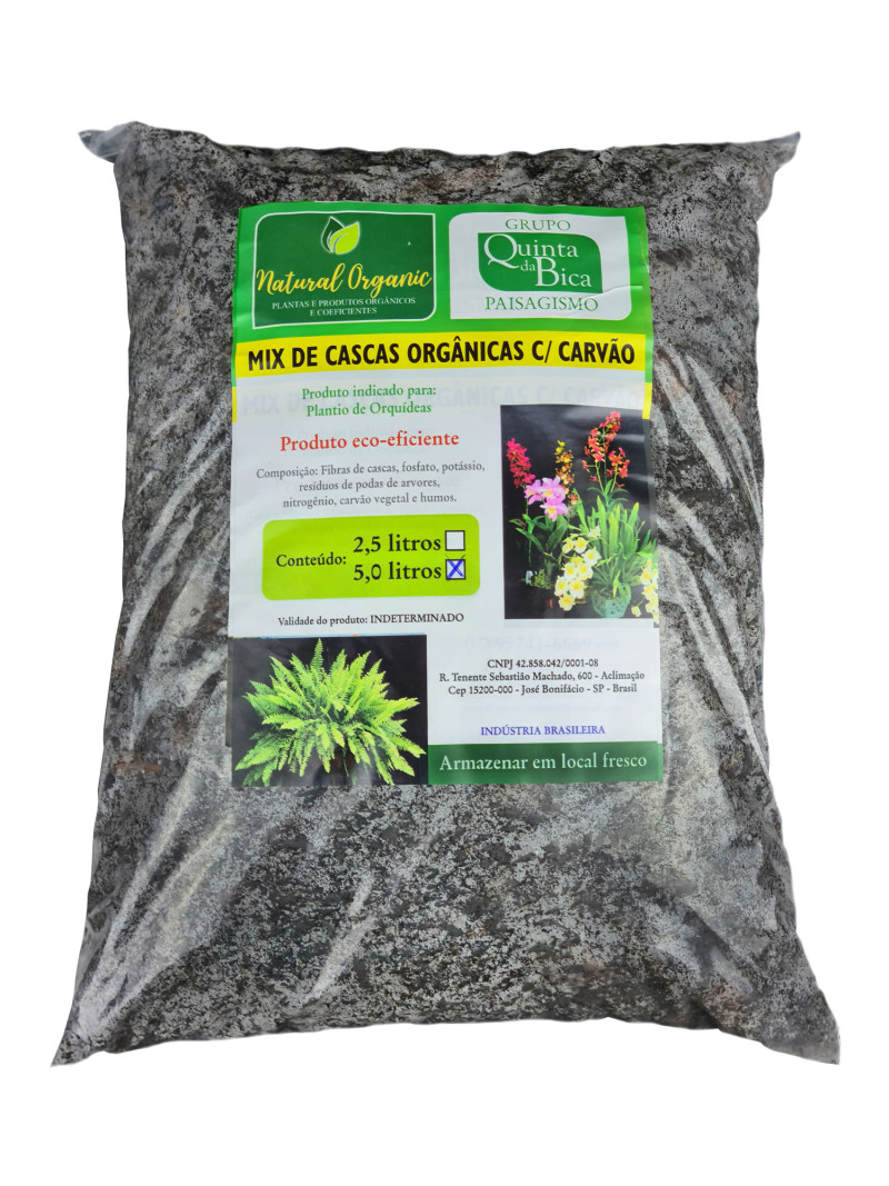 Mix de Cascas Orgânicas com Carvão  5L 