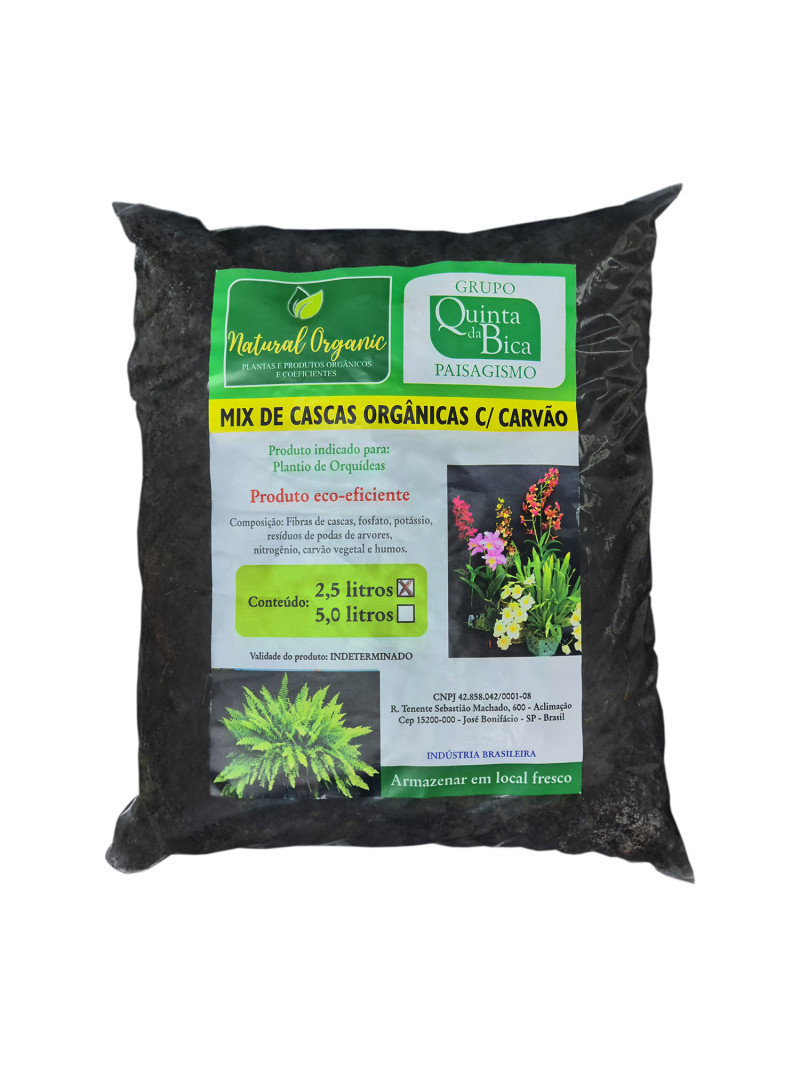 Mix de Cascas Orgânicas com Carvão 2.5L