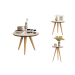 Conjunto 3 Mesas Classic Centro Lateral Apoio Retro Palito